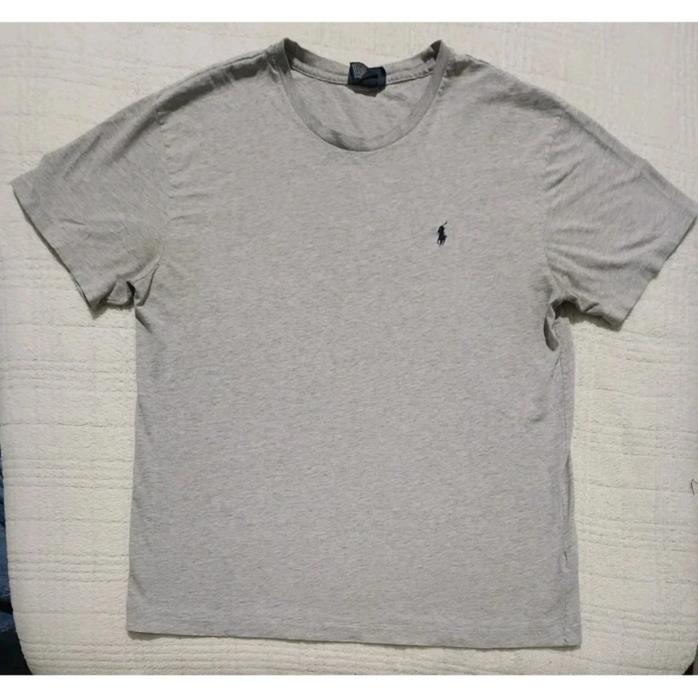 Lot of 2 Polo Ralph Lauren Vintage Single Stitch T-shirts Mens Large Yellow/Gray
